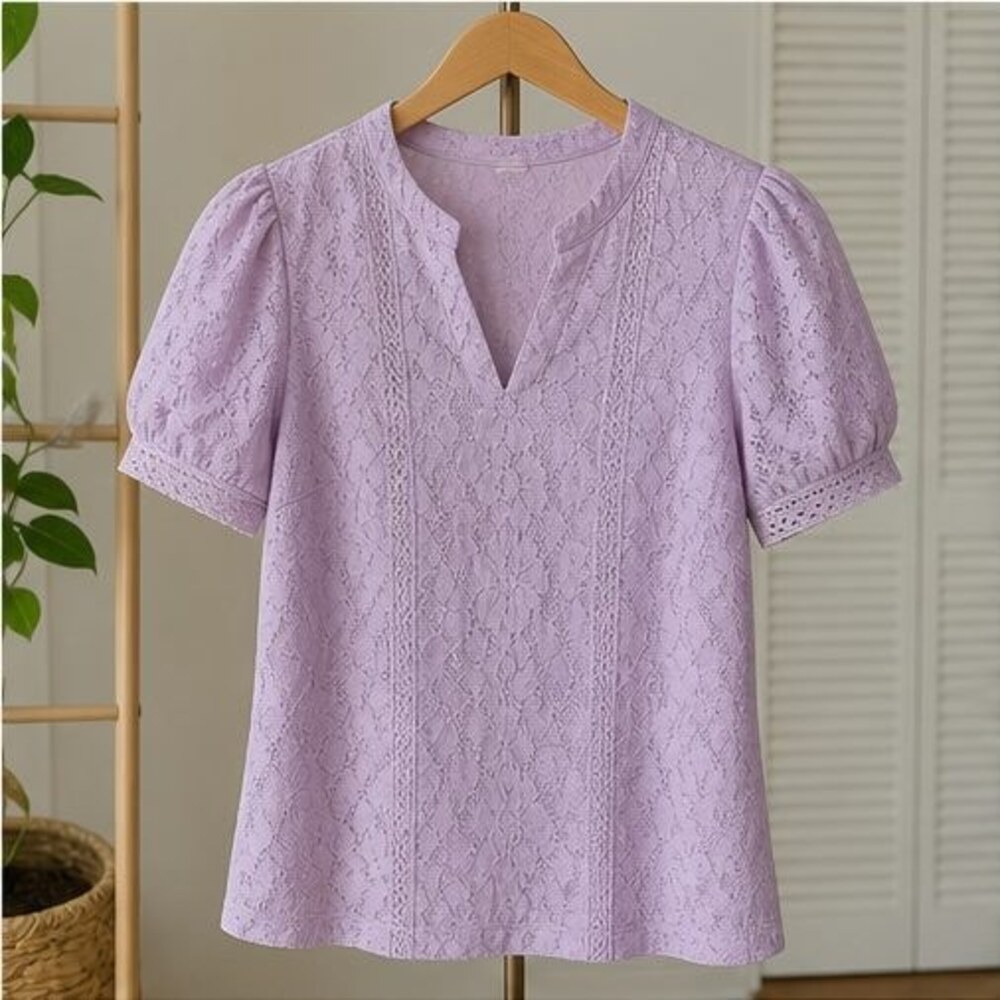 Lilac Ruffle Blouse